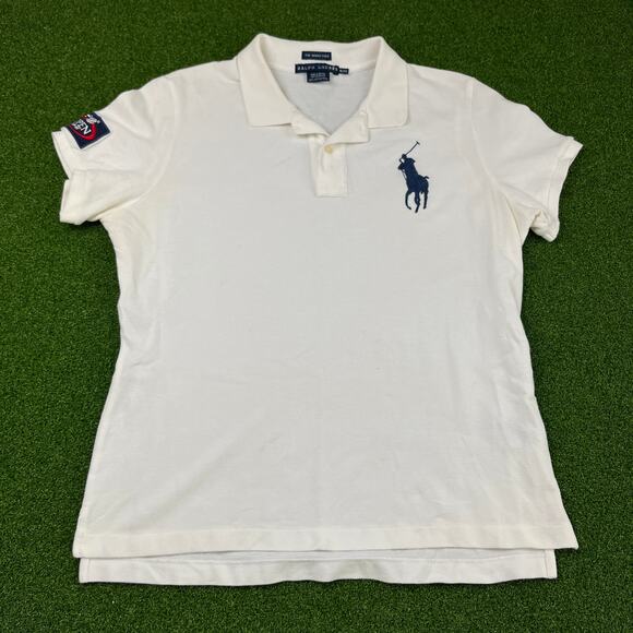 Polo Ralph Lauren Tops - Vintage Polo Ralph Lauren White Big Pony The Skinny Polo Shirt Sz XL